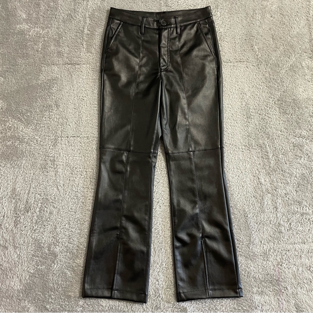 KUT From The Kloth Ellery Coated Faux Leather Pants Womens Size 2 Black
